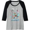 imageA Minecraft Movie Steve And Garret Escape Using Elytras Raglan Baseball TeeBlackAthletic Heather