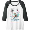 imageA Minecraft Movie Steve And Garret Escape Using Elytras Raglan Baseball TeeDark Heather GreyWhite