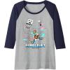 imageA Minecraft Movie Steve And Garret Escape Using Elytras Raglan Baseball TeeNavy BlueAthletic Heather