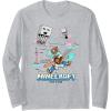 imageA Minecraft Movie Steve And Garret Escape Using Elytras Long Sleeve TShirtHeather Grey