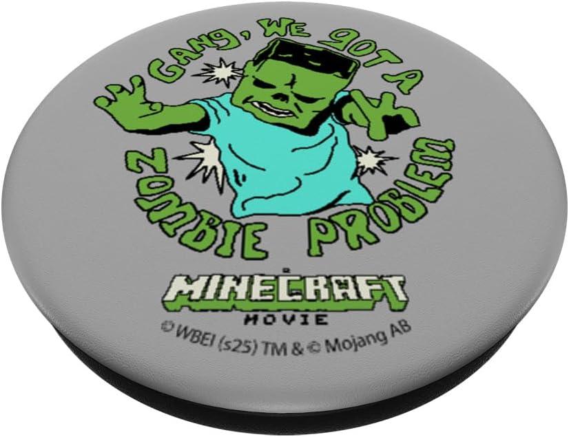 imageA Minecraft Movie Gang We Got A Zombie Problem Cartoon Style PopSockets Adhesive PopGripAdhesive PopGrip