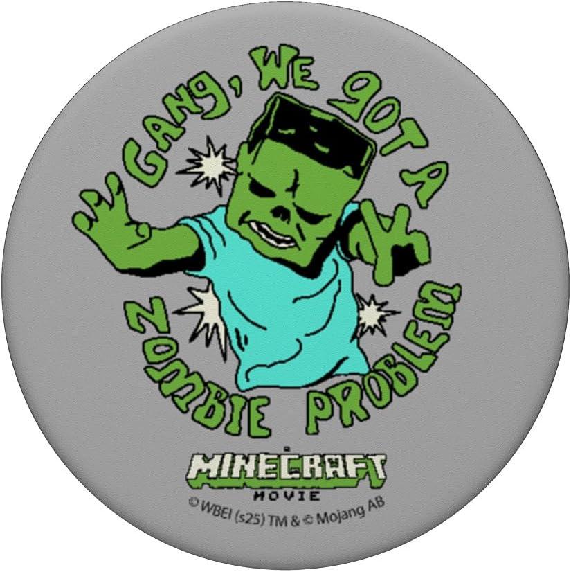 imageA Minecraft Movie Gang We Got A Zombie Problem Cartoon Style PopSockets Adhesive PopGripAdhesive PopGrip