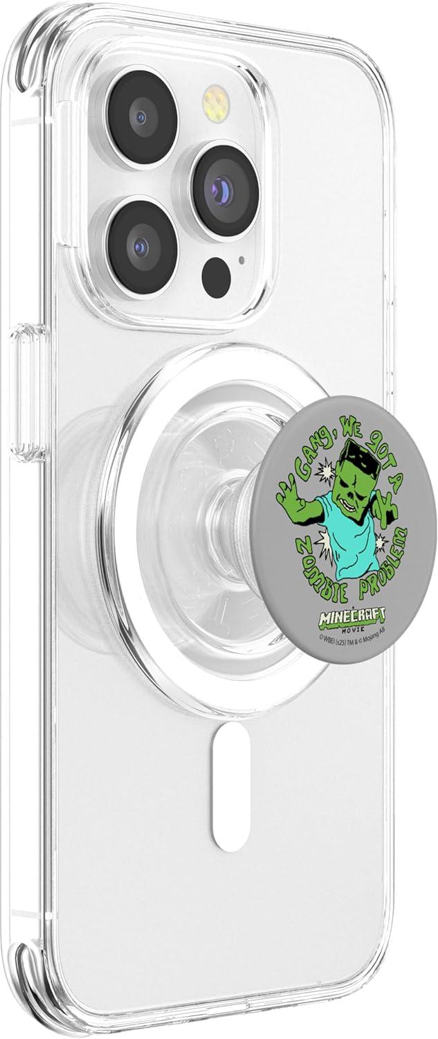 imageA Minecraft Movie Gang We Got A Zombie Problem Cartoon Style PopSockets Adhesive PopGripMagnetic PopGrip