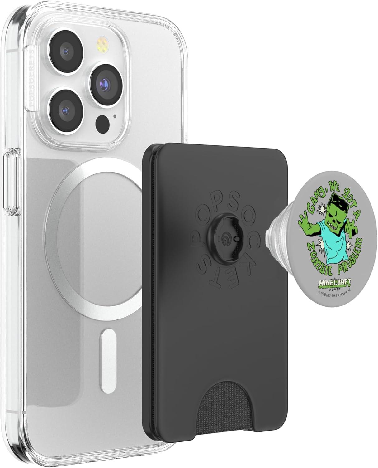 imageA Minecraft Movie Gang We Got A Zombie Problem Cartoon Style PopSockets Adhesive PopGripMagnetic PopWallet