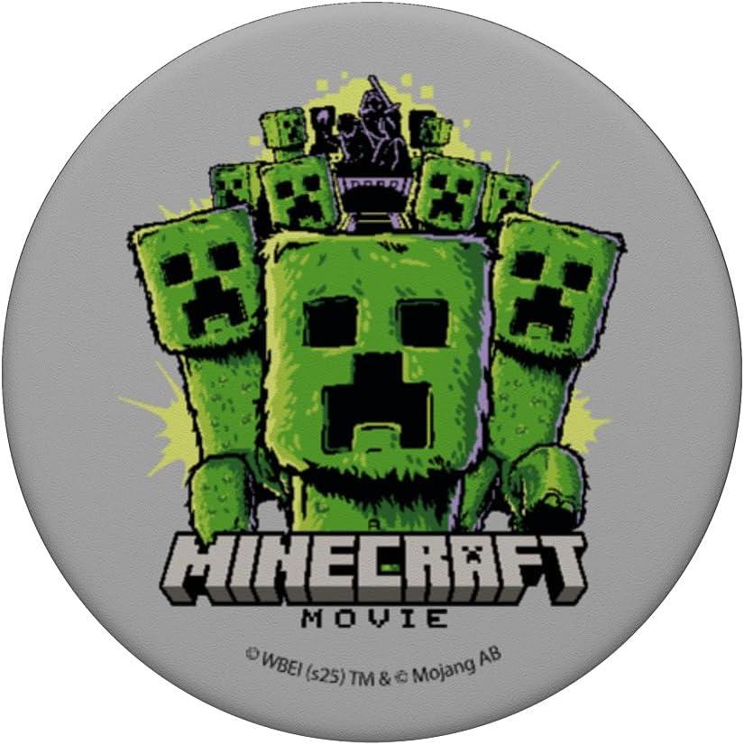 imageA Minecraft Movie Group Of Creepers Surrounding The Heroes PopSockets Adhesive PopGripAdhesive PopGrip
