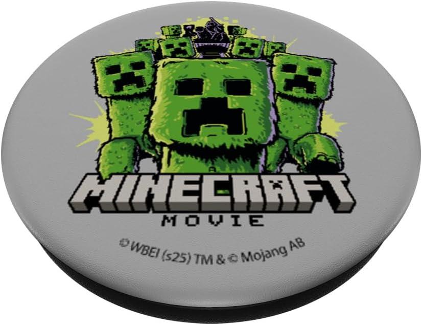 imageA Minecraft Movie Group Of Creepers Surrounding The Heroes PopSockets Adhesive PopGripAdhesive PopGrip