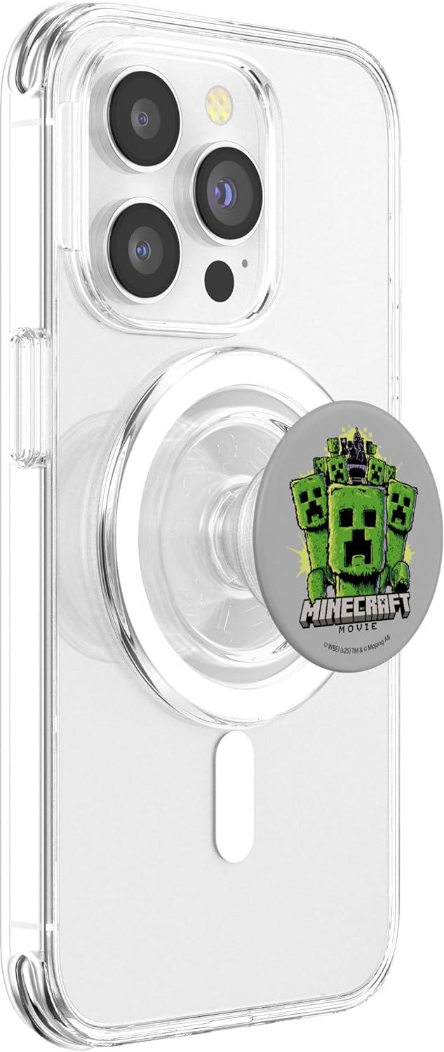 imageA Minecraft Movie Group Of Creepers Surrounding The Heroes PopSockets Adhesive PopGripMagnetic PopGrip