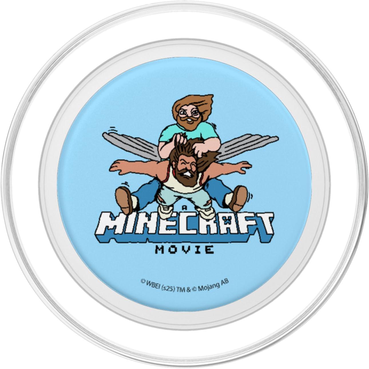imageA Minecraft Movie Steve And Garret Flying Using Elytras PopSockets Adhesive PopGripMagnetic PopGrip