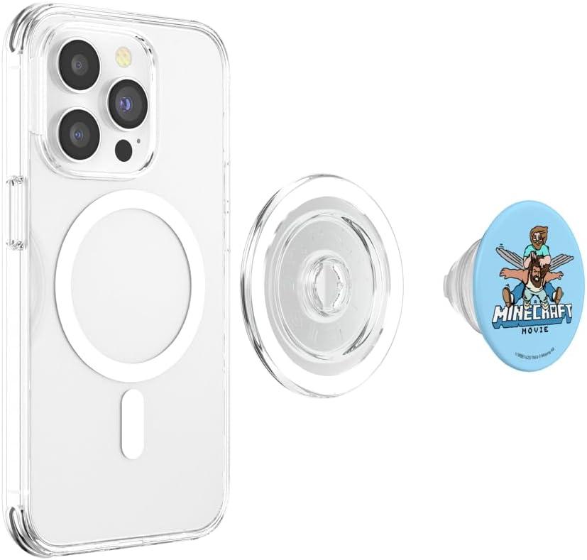 imageA Minecraft Movie Steve And Garret Flying Using Elytras PopSockets Adhesive PopGripMagnetic PopGrip
