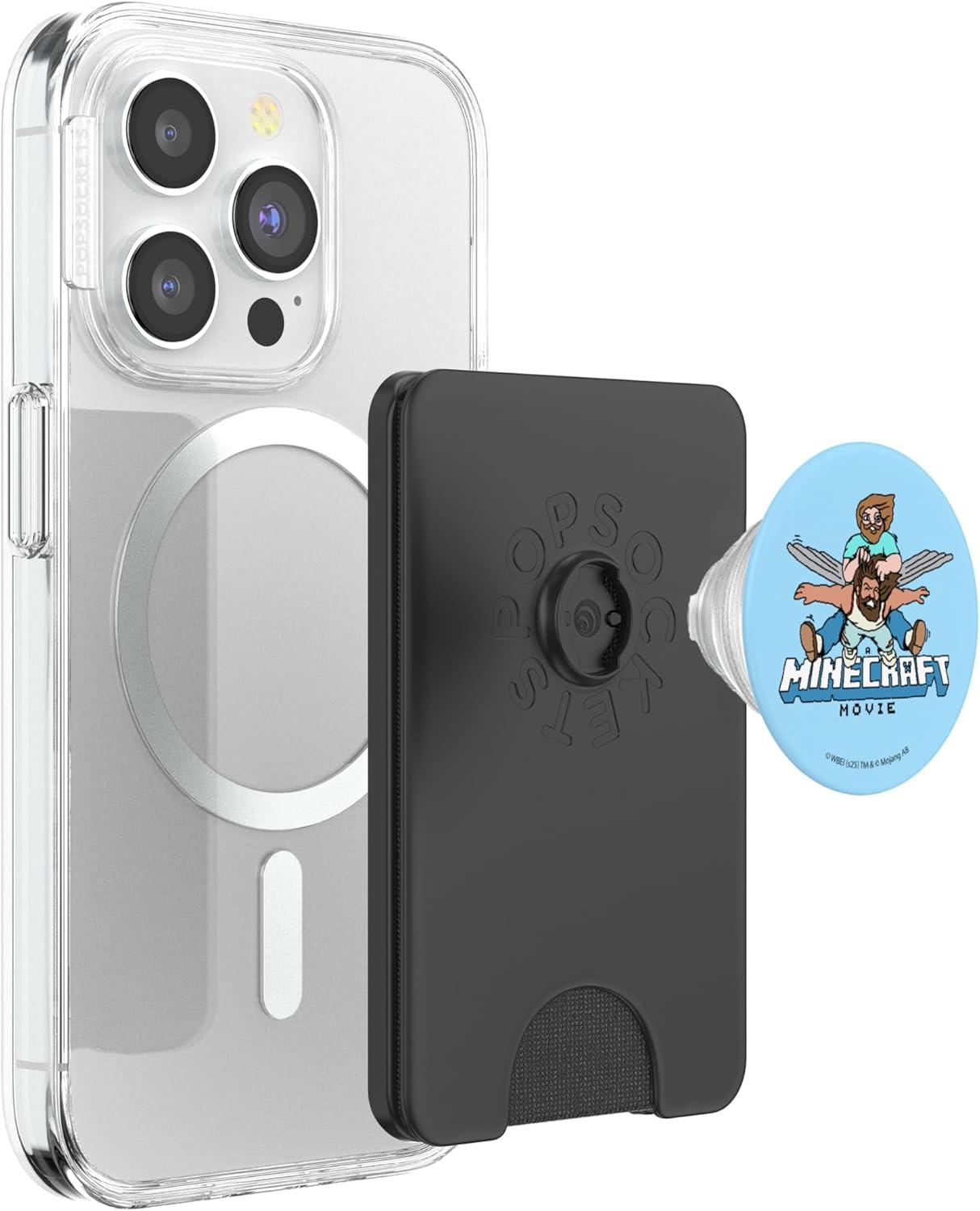 imageA Minecraft Movie Steve And Garret Flying Using Elytras PopSockets Adhesive PopGripMagnetic PopWallet