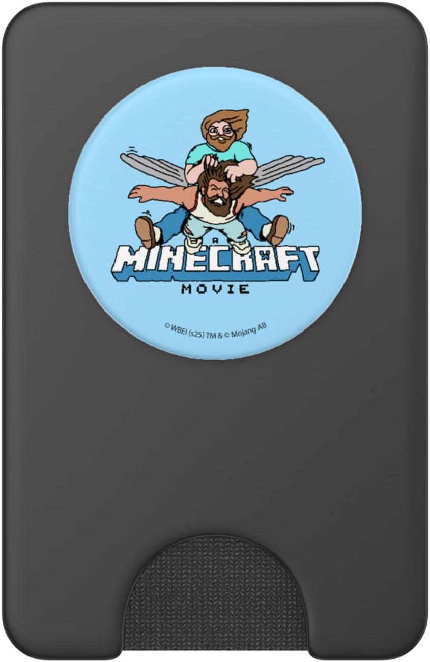 imageA Minecraft Movie Steve And Garret Flying Using Elytras PopSockets Adhesive PopGripMagnetic PopWallet