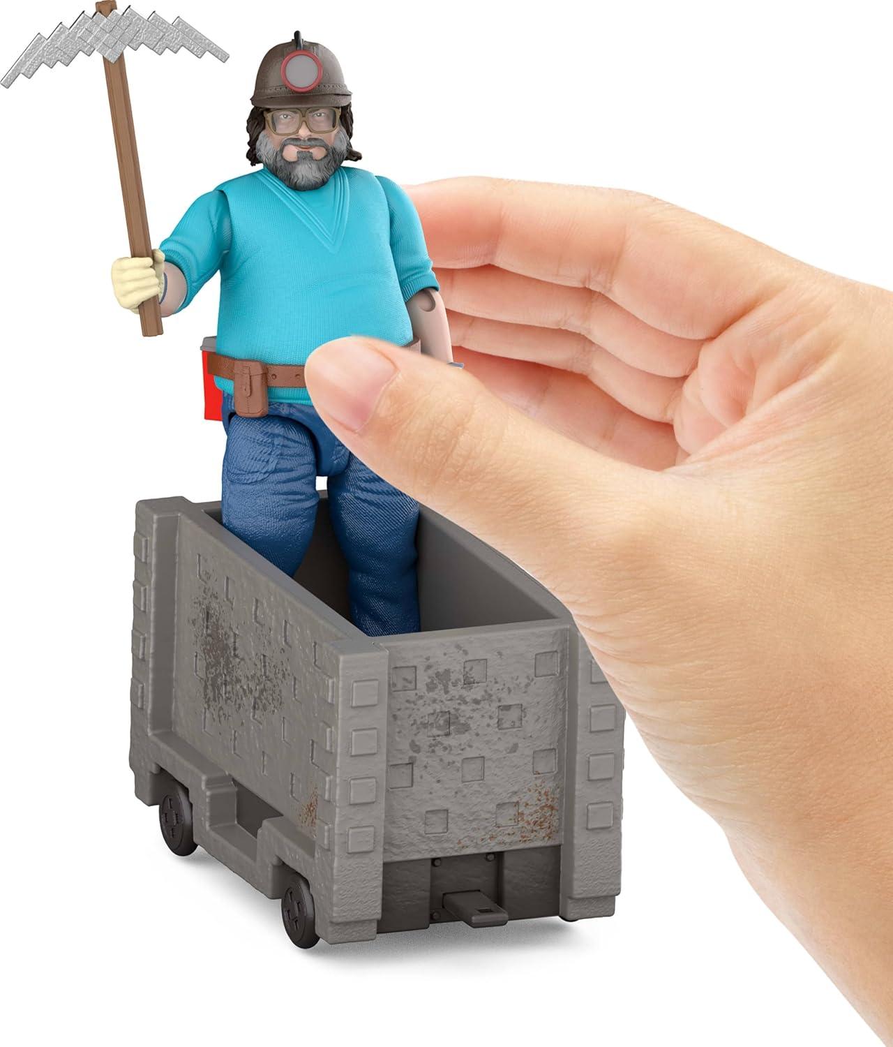imageMattel Minecraft Action Figure Set Explosive Minecart Escape with 4inch Steve ampamp Mining Accessories Toy Collectible Inspired by The Movie
