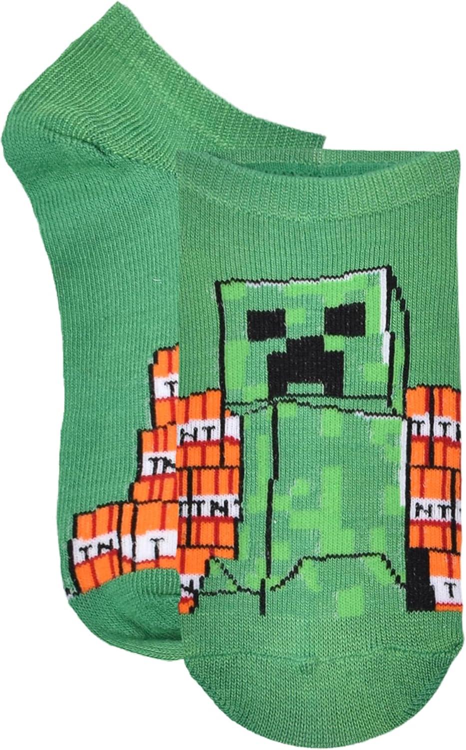 imageMinecraft Mens MultiPack SocksGreen 6pack