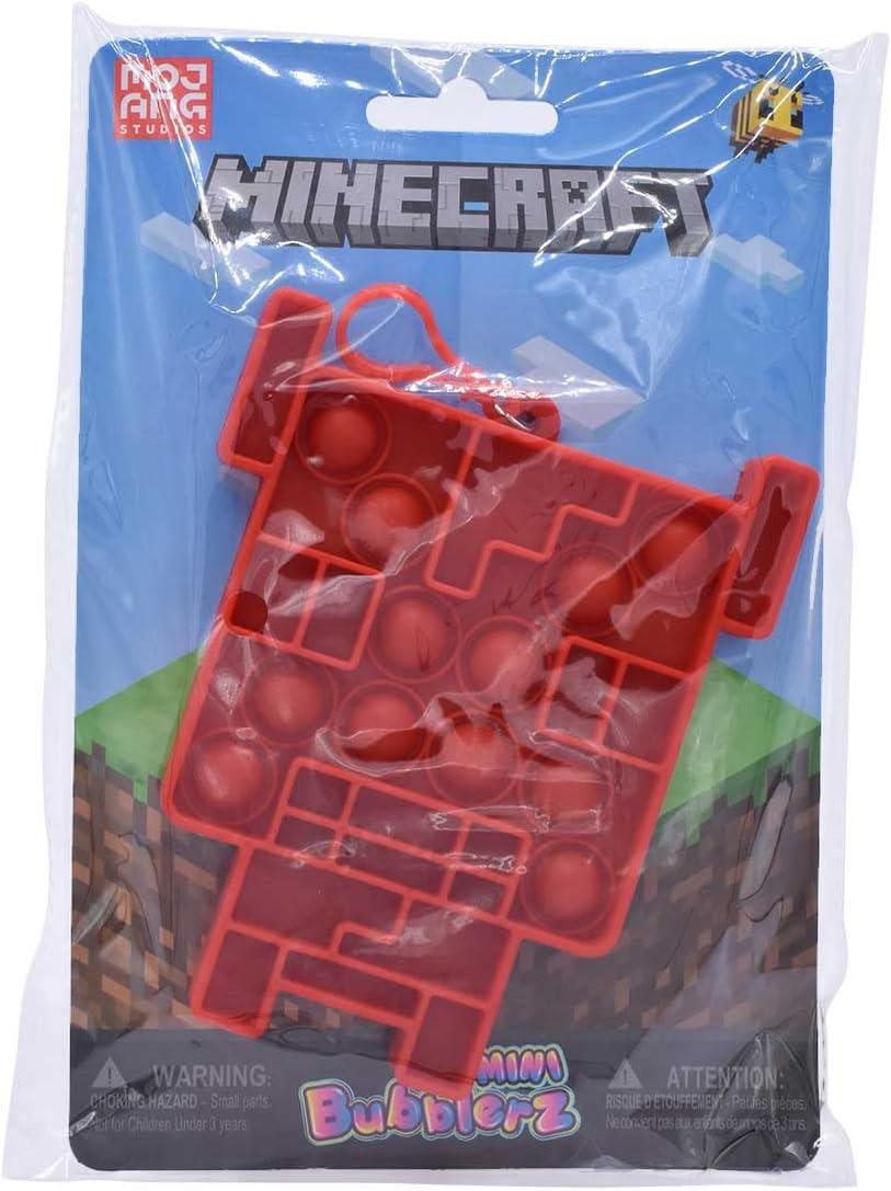 imageMinecraft Mini Bubblerz Fidget Bubble Popper Backpack Hanger Creeper Cow Steve Alex