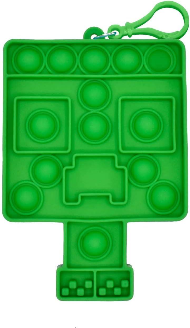 imageMinecraft Mini Bubblerz Fidget Bubble Popper Backpack Hanger Creeper Cow Steve Alex