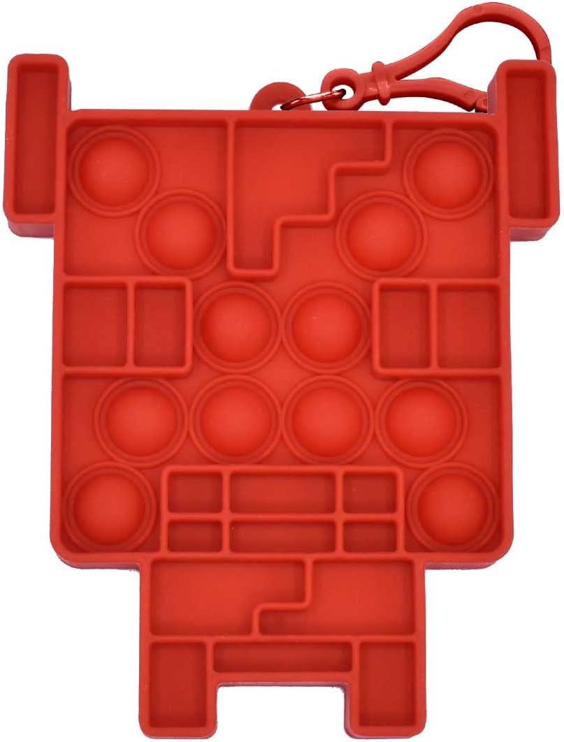imageMinecraft Mini Bubblerz Fidget Bubble Popper Backpack Hanger Creeper Cow Steve Alex