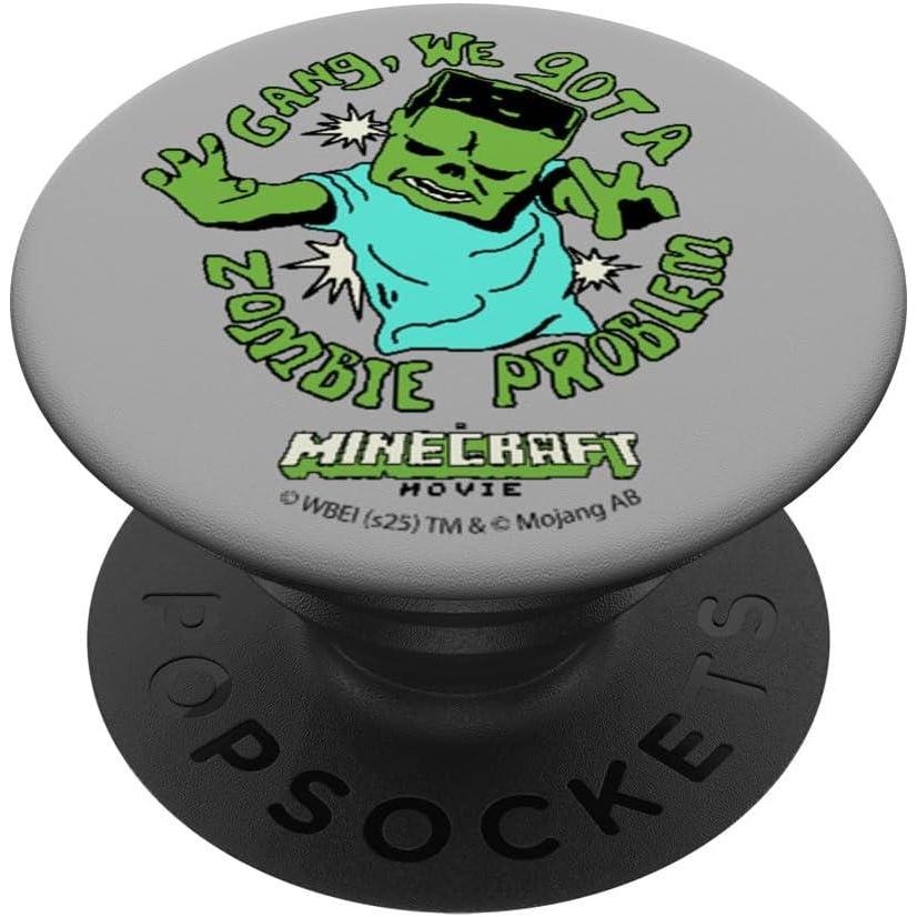 imageA Minecraft Movie Gang We Got A Zombie Problem Cartoon Style PopSockets Adhesive PopGripAdhesive PopGrip