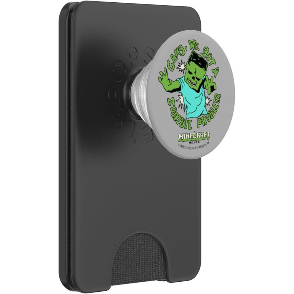 imageA Minecraft Movie Gang We Got A Zombie Problem Cartoon Style PopSockets Adhesive PopGripMagnetic PopWallet