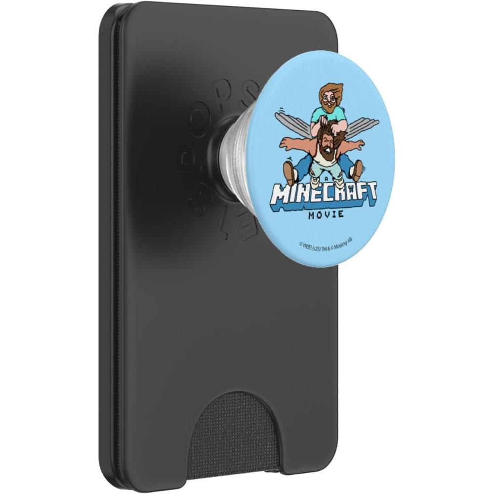 imageA Minecraft Movie Steve And Garret Flying Using Elytras PopSockets Adhesive PopGripMagnetic PopWallet