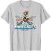 imageA Minecraft Movie Steve And Garret Flying Using Elytras TShirtSilver Grey