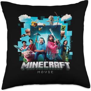 imageA Minecraft Movie Adventure Gang Main Characters Group Shot Throw Pillow18x18