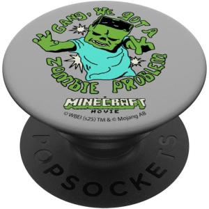 imageA Minecraft Movie Gang We Got A Zombie Problem Cartoon Style PopSockets Adhesive PopGripAdhesive PopGrip