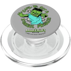imageA Minecraft Movie Gang We Got A Zombie Problem Cartoon Style PopSockets Adhesive PopGripMagnetic PopGrip