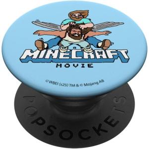 imageA Minecraft Movie Steve And Garret Flying Using Elytras PopSockets Adhesive PopGripAdhesive PopGrip