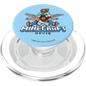 imageA Minecraft Movie Steve And Garret Flying Using Elytras PopSockets Adhesive PopGripMagnetic PopGrip