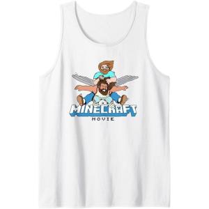 imageA Minecraft Movie Steve And Garret Flying Using Elytras Tank TopWhite