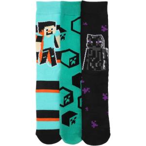 imageBioworld Minecraft Characters ampamp Icons Adult 3Pair Casual Crew Socks