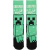 imageBioworld Minecraft Creeper UV Color Change Mens Black Athletic Crew Socks