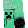 imageBioworld Minecraft Creeper UV Color Change Mens Black Athletic Crew Socks