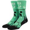 imageBioworld Minecraft Creeper UV Color Change Mens Black Athletic Crew Socks