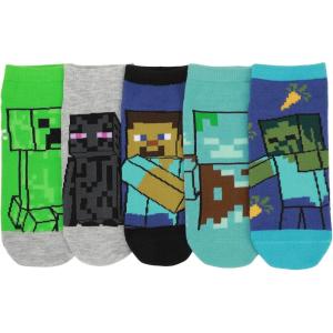 imageBioworld Minecraft Zombies ampamp Creepers Womens 5Pair Ankle SocksOSFA