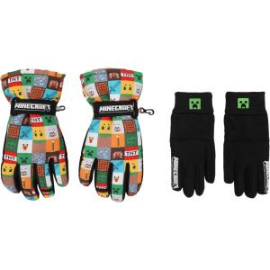 imageMinecraft Icons AllOver Print Youth Ski Gloves with Sure Grip Liners