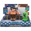 imageMattel Minecraft Legends Action Figure 2Pack Creeper vs Piglin Bruiser Set Attack ampamp React Collectible Toys 325inch Scale