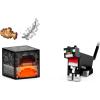 imageMattel Minecraft Diamond Level Action Figure Tuxedo Cat with 4 Accessories 55inch Collector Scale ampamp Pixelated DesignMulticolor