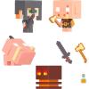 imageMattel Minecraft Mob Head Minis Toys Nether Fire Battle Playset with 4 Action Figures ampamp Accessories Collectible Set