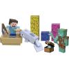 imageMattel Minecraft Treasure Hunt Adventure Pack Figures Accessories and Papercraft Blocks Complete Play in a Box Toy for Kids Ages 6 Years and Older