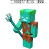 imageMinecraft Drowned Zombie 325quot scale Video Game Authentic Action Figure with Accessory and Craftablock