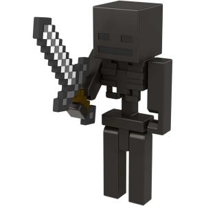 imageMattel Minecraft CraftABlock Wither Skeleton Figure Authentic Pixelated VideoGame Character Action Toy to Create Explore and Survive Collectible Gift for Fans Age 6 Years and Older