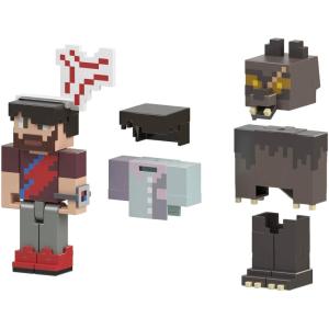imageMattel Minecraft Creator Series Action Figure ampamp Accessories Set Camp Enderwood Expansion Pack with Rougarou ampamp Anger Vein in 325inch Scale Pus DLC Codes
