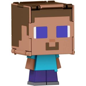 imageMattel Minecraft Flippin Figs Figures with 2in1 Fidget Play 375inch Scale Toy with Large Head ampamp Pixelated Design Characters May Vary
