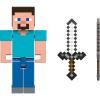 imageMattel Minecraft Toys Steve Action Figure with Accessory ampamp Portal Piece Collectible Toy in 325inch Scale