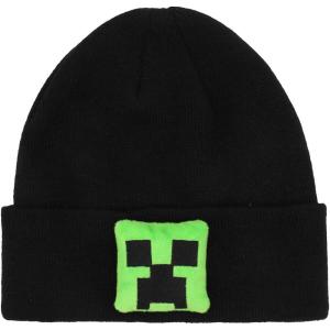 imageMinecraft Plush Creeper Patch Youth Black Cuff Beanie