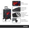 imageBioworld Minecraft Creeper 20quot CarryOn Luggage With Wheels And Retractable HandleSpiderman Spider Webs Black