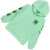 imageMinecraft Boys Video Game Hoodie  Black and Green Creeper Face  Official Costume Hoodie SweatshirtGreen Mint