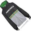 imageMinecraft Boys Video Game Hoodie  Black and Green Creeper Face  Official SweatshirtGreen Grey