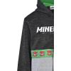 imageMinecraft Boys Video Game Hoodie  Black and Green Creeper Face  Official SweatshirtGreen Grey